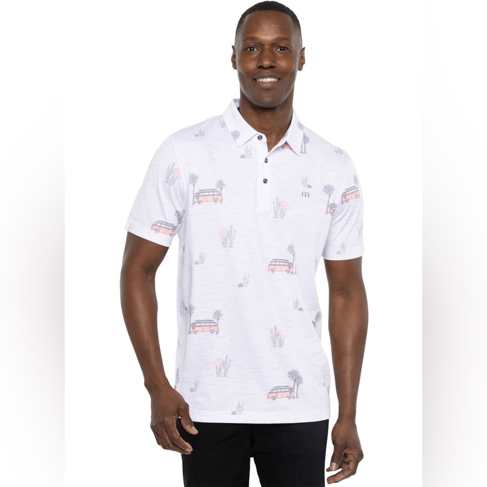 Travis Mathew White with Pink and Gray VW Bus Print